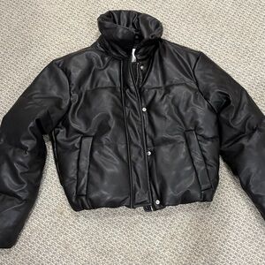 Abercrombie & Fitch Black Faux Leather Jacket